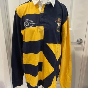 Polo Bear Football Rugby Shirt Vintage Kicker Bear Classic Size L Men’s